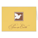 Yellow brown dove peace on earth business logo greeting card