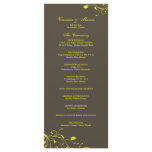 Yellow &amp; Brown Floral Decal Wedding Program Custom Rack Cards