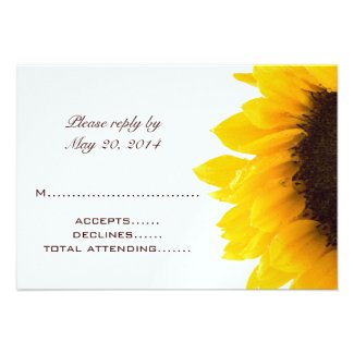 Yellow Sunflower Wedding RSVP Cards