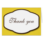 Yellow Brown & White Thank You Note Cards
