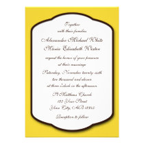 Yellow Brown & White Wedding Invitations