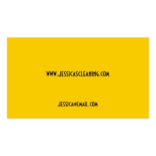 Yellow Bubbles Cleaning Service Business Cards (back side)