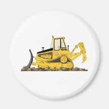 Yellow Bulldozer Refrigerator Magnets
