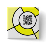 yellow bullseye QR code Pinback Buttons