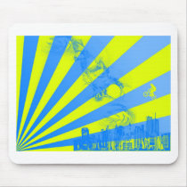 Yellow Burst Mouse Pads