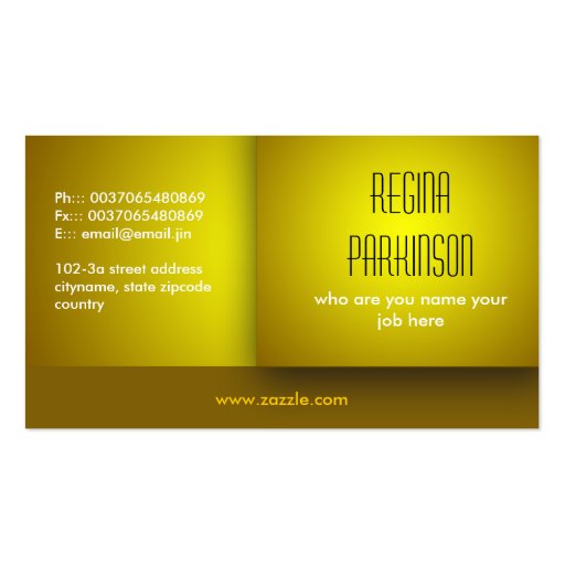yellow business card (front side)