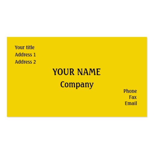 Yellow Business Cards (front side)