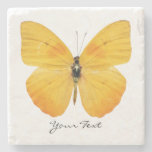 Yellow Butterfly Custom Stone Coaster