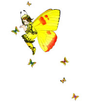 Yellow Butterfly Faerie and Friends T-Shirt by IrishPirateQueen Yellow Butterfly Faerie and Friends T-Shirt
