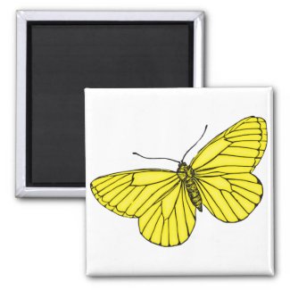 Yellow Butterfly Magnets