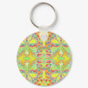 "Yellow Butterfly Mandala" Keychain by Aquavel "Yellow Butterfly Mandala" Keychain