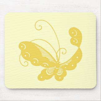 Yellow Butterfly Mousepad mousepad