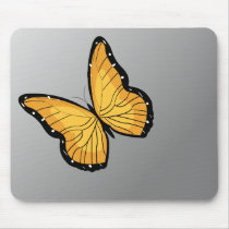 YELLOW BUTTERFLY - Silver Background mousepads by gunjan_k30 YELLOW BUTTERFLY - Silver Background mousepads