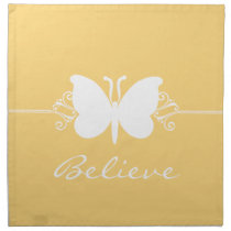 Yellow Butterfly Swirls Napkins