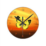 Yellow Butterfly Wallclocks