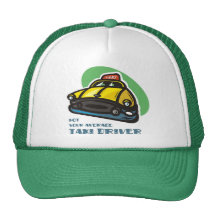 Yellow cab cartoon: Not your average taxi driver Mesh Hats