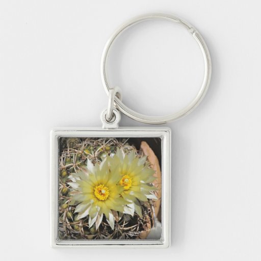 Yellow Cactus Blooms Keychain
