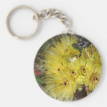 Yellow Cactus Blooms Keychains