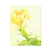 Yellow Cactus Rose on Canvas canvas prints