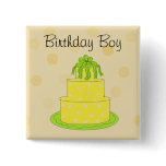 Yellow Cake - Birthday Boy buttons