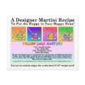 Yellow Cake Martini Recipe Card Postcard by TheMartiniDiva