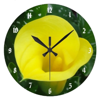 Yellow Calla Clock