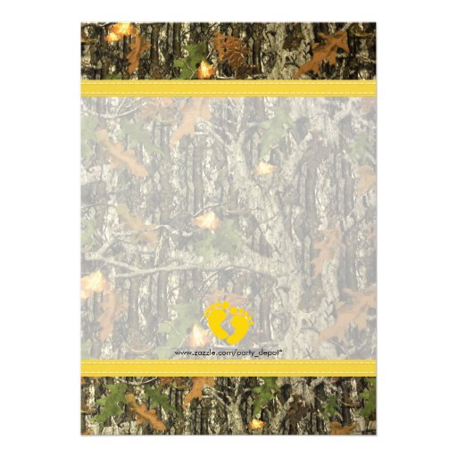 Yellow - Camo Baby Boy Shower Invitation