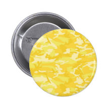 Yellow Camo Pinback Buttons