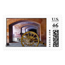 Yellow cannon at Fort Point postage