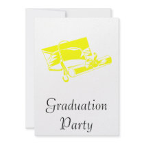 Yellow Cap & Diploma Personalized Announcements