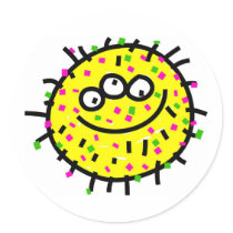 Yellow Cartoon Germ stickers by prawny Yellow Cartoon Germ stickers