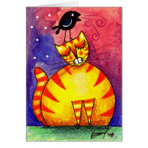 Yellow Cat, Black Crow - Card