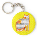 'yellow cat' digital painting keyshain keychains