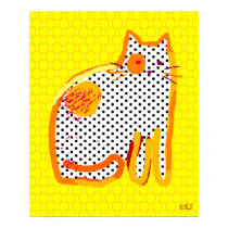 'yellow cat' digital painting poster posters