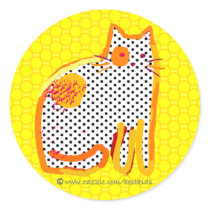 'yellow cat' digital painting seal sticker