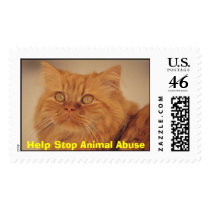 Yellow Cat, Help Stop Animal Abuse postage
