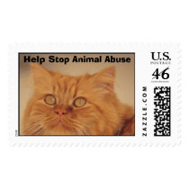 Yellow Cat, Help Stop Animal Abuse postage