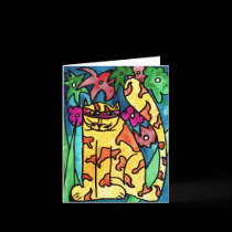 Yellow Cat • Nick Abrams, Age 8  - card cards