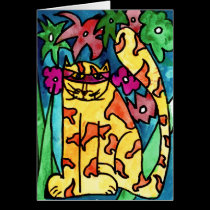 Yellow Cat • Nick Abrams, Age 8  - card cards
