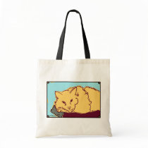 Yellow cat painting Bag