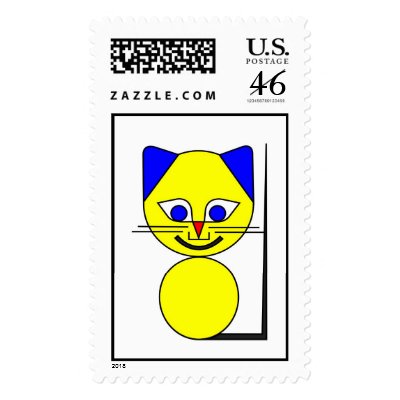 Yellow Cat Postage by lonvig