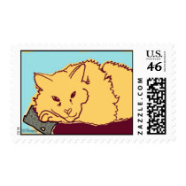 yellow cat Postage postage