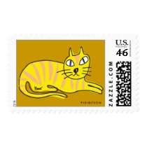 Yellow Cat Postage postage