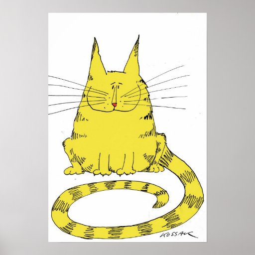yellow cat poster