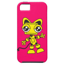 Yellow Catbot iPhone 5 Cases