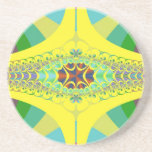 Yellow Centipede Fractal Drink Coasters
