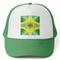 Yellow Centipede Fractal Mesh Hat