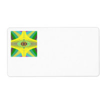 Yellow Centipede Fractal Custom Shipping Labels