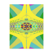 Yellow Centipede Fractal Post Card