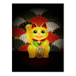 Yellow Ceramic Maneki Neko Post Cards
